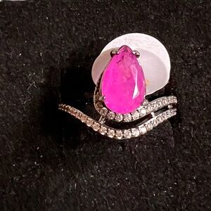 Bp Purple Fluorite and Quartz Ring